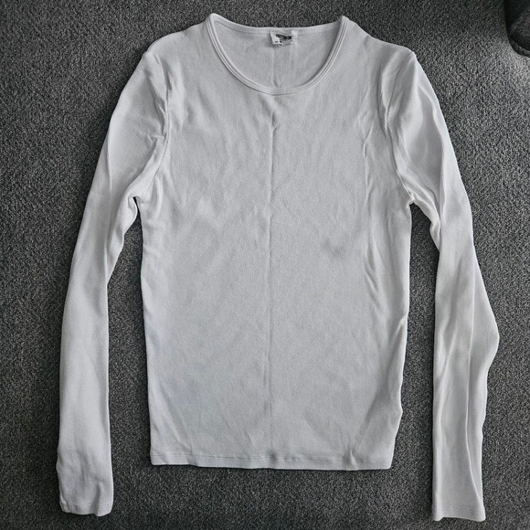 Cotton On Tops - White Long Sleeve Top Womens Medium Cotton Basic Layer
